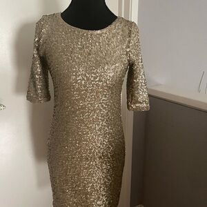 Abercrombie & Fitch Shimmering Gold Mini Dress